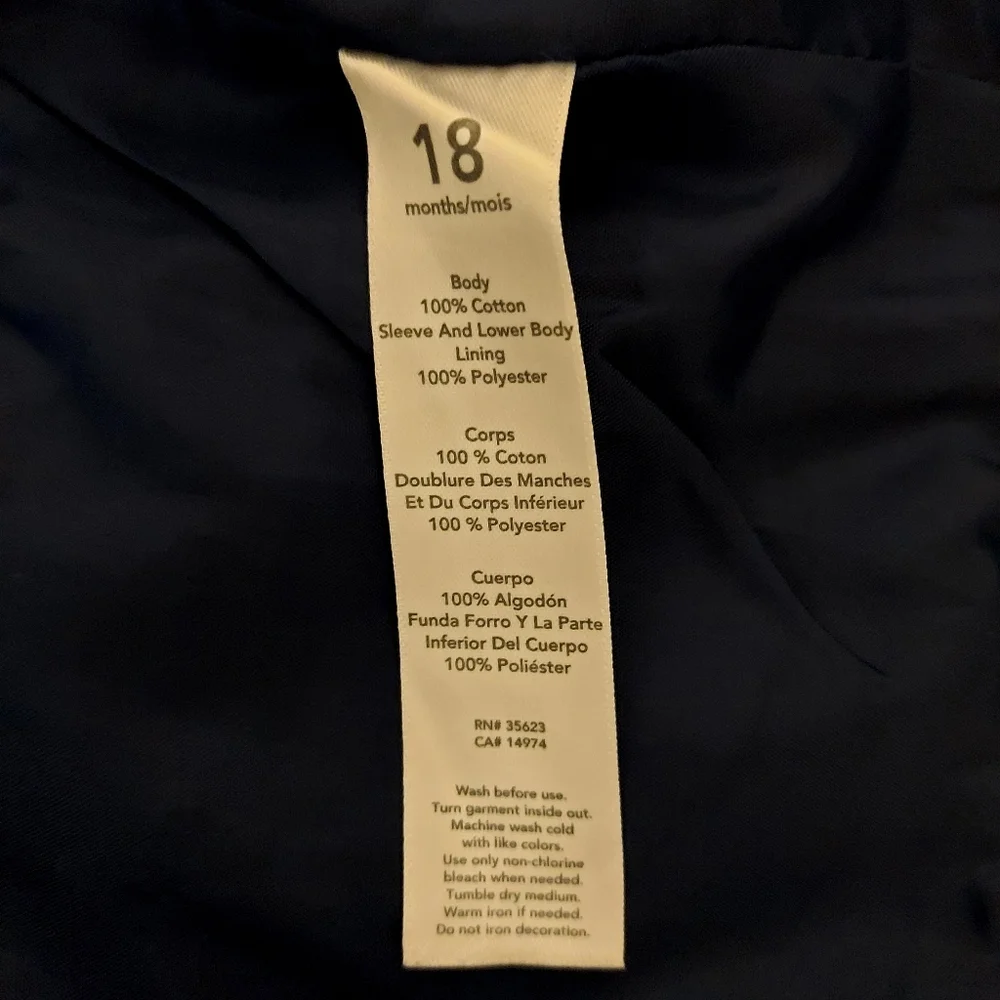 Carter's Navy Blue Cotton‎ Kids Blazer 18 Months Easter Classic Toddlerwear